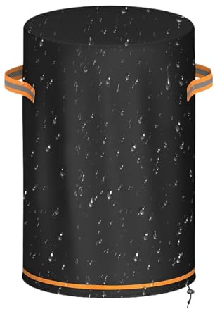 Housse de colonne de brasero réglable et imperméable pour meubles d'extérieur – Housse de colonne de cheminée cylindrique – Pour cour, balcon, pelouse, prairie, porche, maison