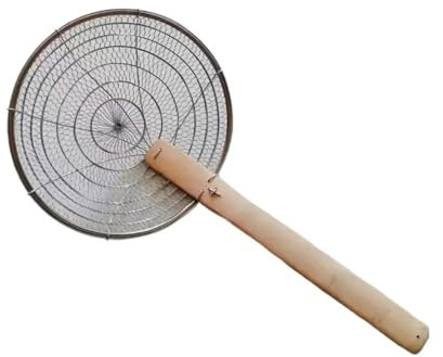 Cesta for freír Colador de malla grande Espumadera herramienta chef cesta frita francesa freidora aceite cuchara for fideos tamiz bola masa harina(XL)