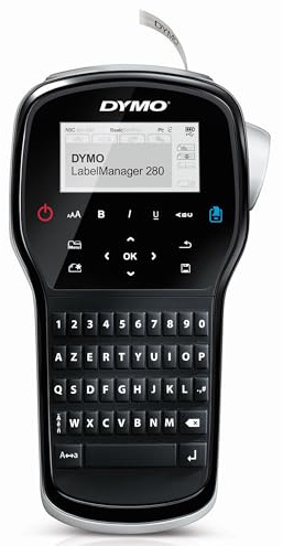 DYMO Étiqueteuse Rechargeable LabelManager 280 | Clavier AZERTY | Imprimante Portable d'Étiquettes Autocollantes | Connectivité PC ou Mac
