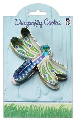 Dragonfly Cookie Cutter 4 with Recipe Card, Made in USA by Ann Clark