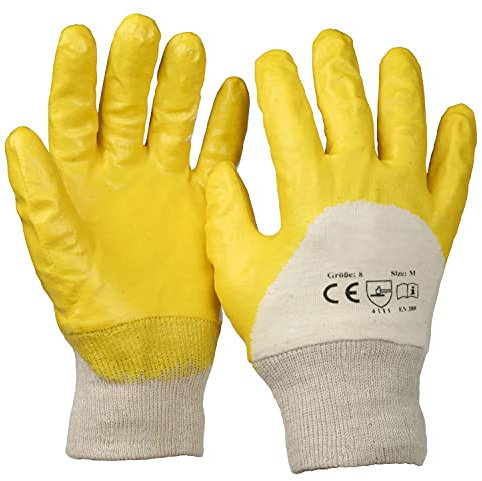 SBS® Nitrilhandschuhe gelb Größe 8 mit Strickbund 72 Paar