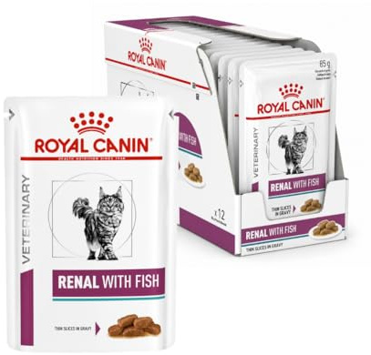 Royal Canin Veterinary Renal Fish | 12 x 85 g | Diät-Alleinfuttermittel für ausgewachsene Katzen | Zur Unterstützung bei Nierenproblemen | Im Frischebeutel