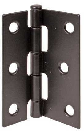 Prime-Line K 5039 Screen Door Replacement Hinges, 3 In. Long, Steel, Black (2 Pack)