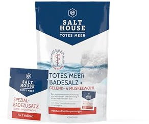 Salthouse Totes Meer Therapie Badesalz, Gelenk- & Muskelwohl, wohltuend bei Verspannungen, mit Spezialbadezusatz, 400g + 20ml