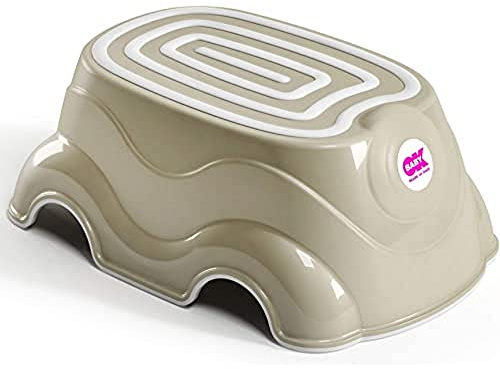 OKBABY Herbie Pedana Sgabello Alzabimbo con Gomma Antiscivolo per Bambini, Grigio