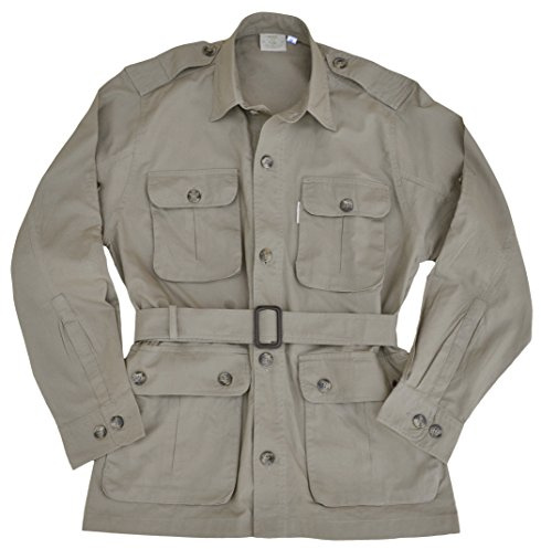 Tag Safari Jacket for Men, Lightweight, Multi Pockets, Perfect for Explorers, Photographers and Journalists - Khaki - Large