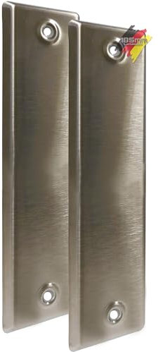 markiso® Rolladengurt Abdeckung geschlossen, Rollladenblenden in Edelstahl, Gurtabdeckung 185mm, Gurtwicklerblende ohne Gurtauslass | 2 Stück