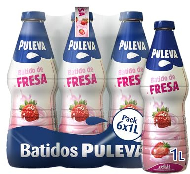 Batido Puleva de Fresa botella 1L – Pack 6 unidades