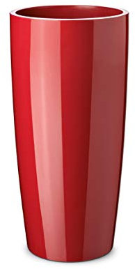 Floralo e. K. Pflanztopf Teramo rund, hochglänzend (rot, 52 cm hoch x 25 cm) mit herausnehmbarem Pflanzeinsatz - Blumentopf Pflanzgefäß Topf Pflanztopf Übertopf Pflanzsäule
