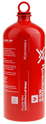 Aluminium Ölflaschen/Spiritusflaschen/Benzinflaschen usw. Brennstoffflaschen für Outdoor Camping, BBQ, Grill Gas- Ölbehälter - Größe Auswählbar - Rot, 1500ml