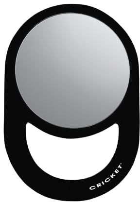 Cricket Oval Styling Hand Mirror, Black, 6.75 x 6.75