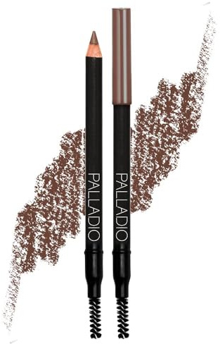 Palladio Brow Pencil, Creates Hair Like Lines, Fills Brows, Attached Brush Softens Pencil Strokes, Natural Appearance, Enhances Eyebrows, Long Lasting, Ultra Precise, Dark Brown