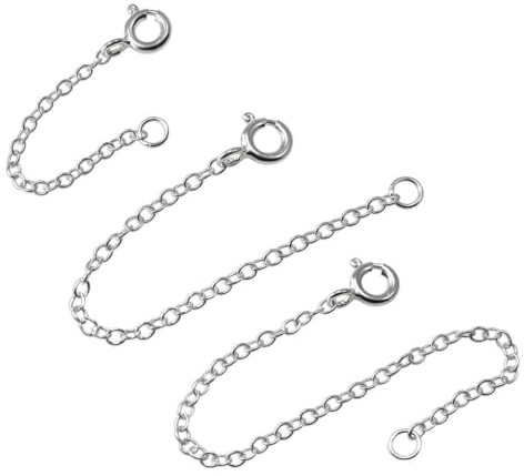 jewellerybox Sterling silver spårkedja förlängningskedja | Kedjelängd: 5 cm (5 tum) – 10 cm (5 tum), Emalj, Ingen ädelsten