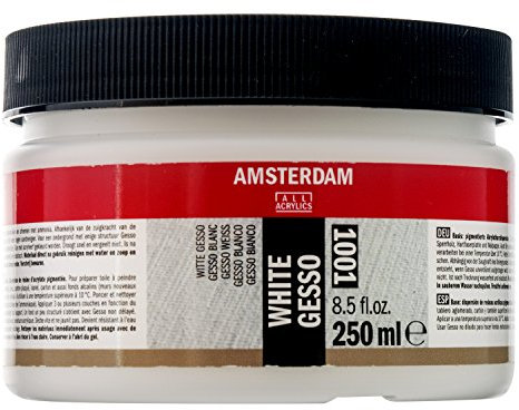 Amsterdam Primer - White Gesso 1001-250 ml Jar - Perfect Base for Acrylic & Oil Paints - Mixable & Waterproof - Suitable for Canvas, Wood, Paper & More