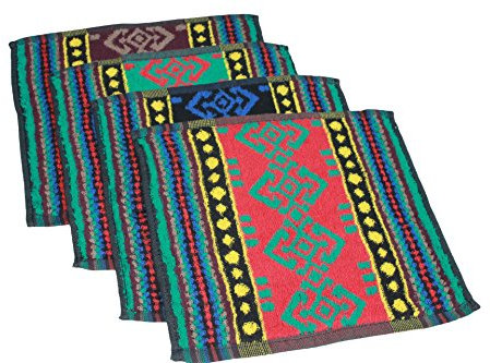 YSN Home Collection YSN29 - Waschlappen 4 STÜCK Gemischte Farben 100% Baumwolle - 25x25 cm - Blau