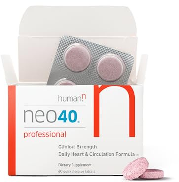 Humann Neo40 Professional - Daily Heart & Circulation Support - Methylfolate, Beet Root Powder, Hawthorn Berry, L-citrulline - 60 Dissolvable Tablets