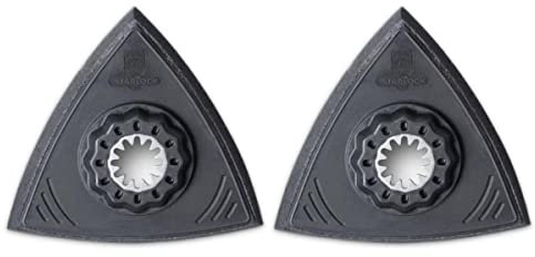 FEIN Patin de ponçage, super-souple, Condit.2 Pce, Porte-outil Starlock, Plaque de support en plastique, Forme triangulaire, modèle ultra souple, fixation autoagrippante. Longueur d’arête 80 mm