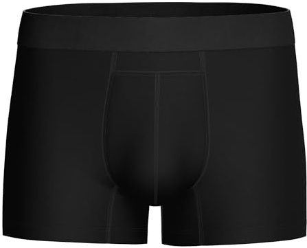 PROTECHDRY - Washable Urinary Incontinence Cotton Boxer Brief Underwear for Men, with Front Absorbent Area, Black Medium, 33-32 Waist