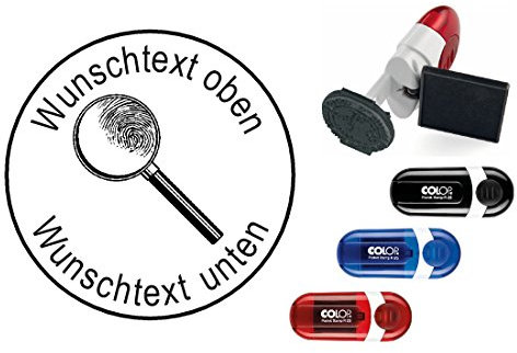 Geocachingstempel « LUPE » mit persönlichen Cachername / Nickname Runder Stempel Geocaching Pocketstempel Vergößerungsglas