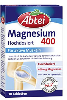 Abtei Magnesium Tabletten hochdosiert zur Aktivierung und Aufrechterhaltung der Muskelfunktionen, vegan, 30 stück