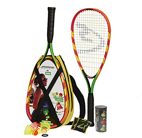 Speedminton S600 Set - Original Speed Badminton/Crossminton Starter Set inkl. 2 Schläger, 3 Speeder, Speedlights, Tasche