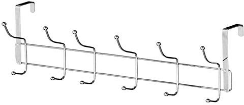 SystemsEleven Coat Hangers - Over The Door Hooks - Chrome Heavy Duty Door Hanger for Coats Robes Hats Clothes Towels - Hanging Towel Rack Organizer - Easy Install Space Saving Bathroom Hooks