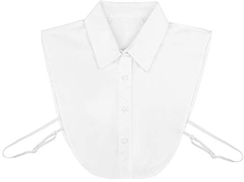 WINOMO Women Half Shirt Blouse Top Detachable Fake Collar White