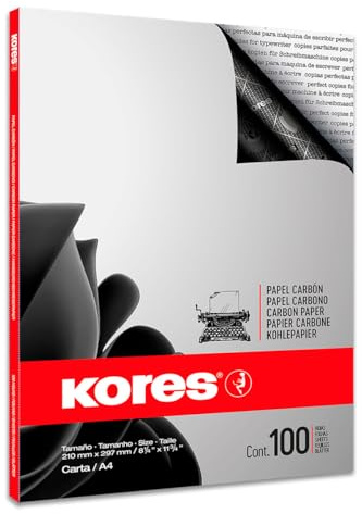 KORES PAPIER CARBONE 1200 DIN A4 100 FEUILLES NOIR 7528492