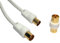 World of Data 2.5m Coax Cable - Shielded (RFI EMI) OFC FREE F-F Coupler - Antenna TV Aerial WHITE