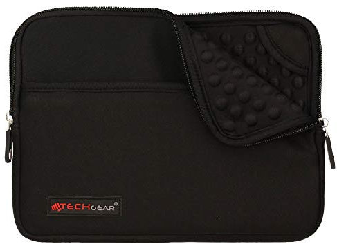 TECHGEAR Pro Sleeve [10] Schutzhülle aus Neopren mit Reißverschluss & Anti-Shock Bubble-Innenausstattung für iPad mini 4, 3, 2, 1, Samsung Tab 8,0, Iconia 8,0, Asus MeMo Pad 8, ZenPad 8 Schwarz
