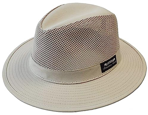 Panama Jack Mens Safari Hat Original Mesh - Sun Hat UPF 50+ 2.5 Brim Outdoor Protection Khaki