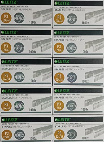 Leitz 55700000 Heftklammer (24/6 mm) 1000 Stück verzinkt (10, 24/6)