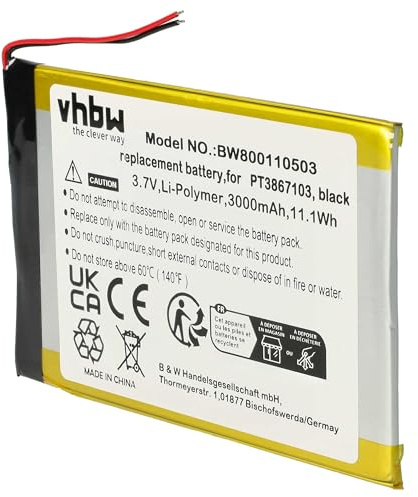 vhbw batteri kompatibel med RCA RCT6077W2 surfplatta pad | (3 000 mAh, 3,7 V, Li-Polymer)