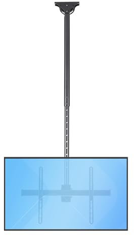 StarTech.com TV Ceiling Mount, Hanging Single Screen Vesa Mount for 32”-75 TVs/Displays - Height Adjustable Telescopic Pole