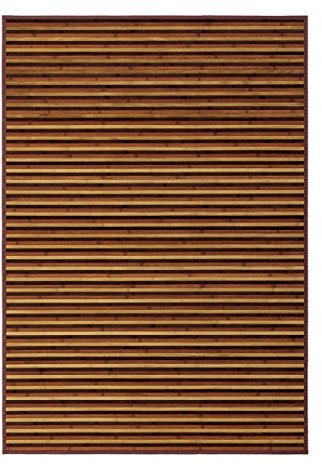 LOLAhome Alfombra de bambú Marrón y Natural de 140x200 cm, Antideslizante, Anti Manchas, Resistente a la Humedad, para Salón, Dormitorio, Cocina, Baño, Pasillo, Garaje