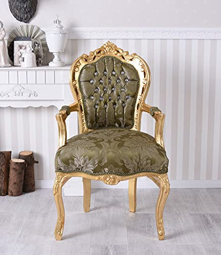 Königlicher Thron Sessel Gold gepolstert Stuhl cat535a04 Palazzo Exklusiv