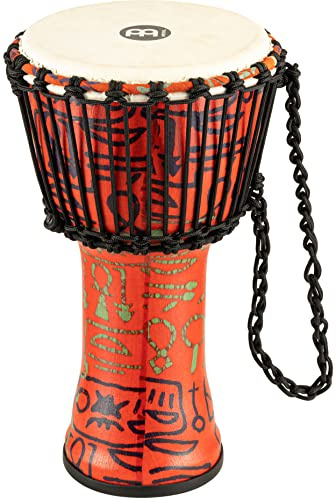 Meinl Percussion Travel Series Rope Tuned Djembe with Goat Skin Head Pharoah's Script Finish 8