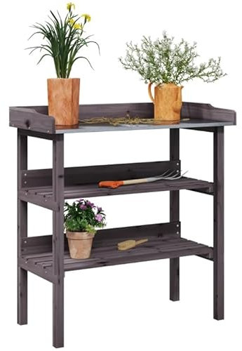 Garden Pflanztisch Pflanztisch mit Ablagen - Outdoor Gärtnertisch Wetterfest Garten Balkon Terrasse Gewächshaus