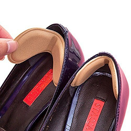EQLEF – 4 par häliläggssulor för limning förhindrar att den gnuggar på hälen av skon, hälkuddar, beige, A
