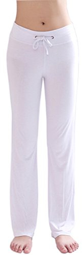 HOEREV Comfy Pants Ultra Soft Och Lightweight Flowy Pants För Kvinnor, Perfekt För Yoga Och Lounging Product,Vit,S