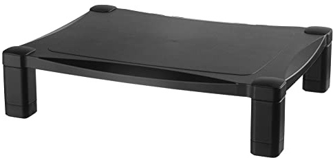 Kantek Single-Level Monitor Stand, 17 X 13.25 X 3 To 6.5, Black, Supports 50 Lbs