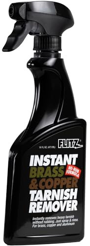 Flitz Instant Brass Cleaner & Copper Cleaner Spray – 16 oz, Heavy-Duty Tarnish Remover for Rust, Oxidation, Water Stains & Corrosion – Fast-Acting, No Scrubbing Formula