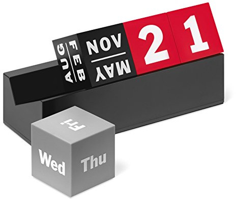 Kuber evig kalender röd/grå/svart
