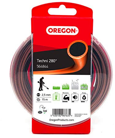Oregon 564844 Techni 280° Mähfaden mit rundem Querschnitt, 2,5 mm, 15 m