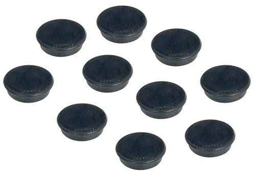 FRANKEN Magnete Rund, 10 Stück, Hochwertige Haftmagnete für Büro, Haushalt, Werkstatt, ideal für Whiteboards, Kühlschrank, Plantafeln oder Schaukästen, 32 mm, Schwarz, HM30 10