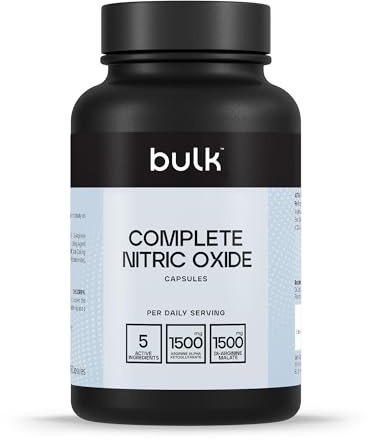 Bulk Complete Nitric Oxide Capsules, Pre Workout, Pack of 180