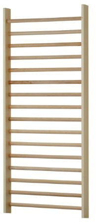 sprossenwand nach DIN. Ovale Sprossen. Ohne Leerfeld. 240 cm hoch, 100 cm breit; 16 Sprossen