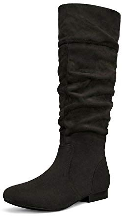 DREAM PAIRS Women's Knee High Pull On Fall Weather Winter Boots,Size 7,Black,BLVD
