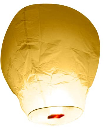 Volante Balloon Lanterne Chinoise Blanche en Papier - Idéal pour Célébrations Féeriques et Mariages en Extérieur