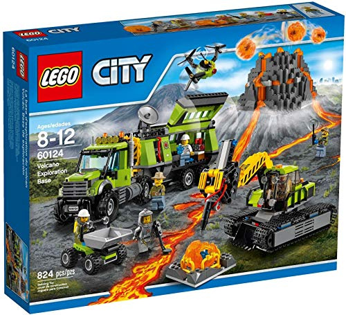 LEGO 60124 City In/Out Volcano Exploration Base Construction Set